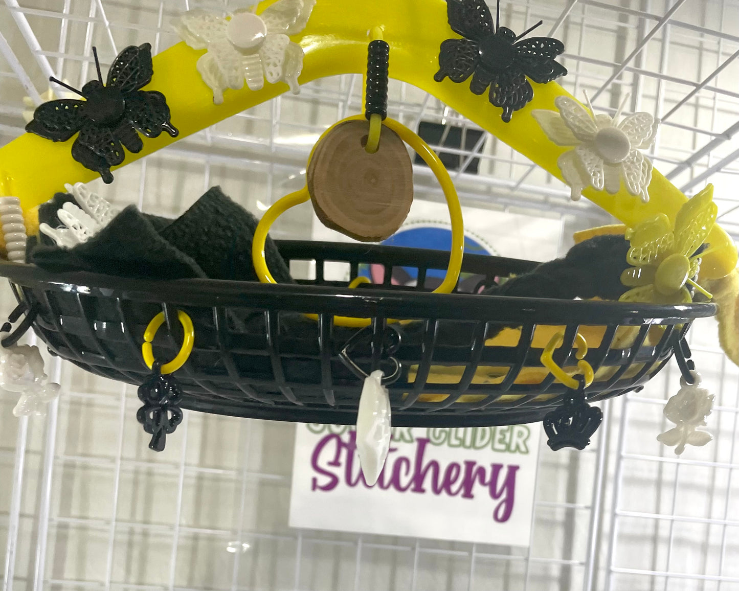 Butterfly Braid Basket - Black, Yellow, White