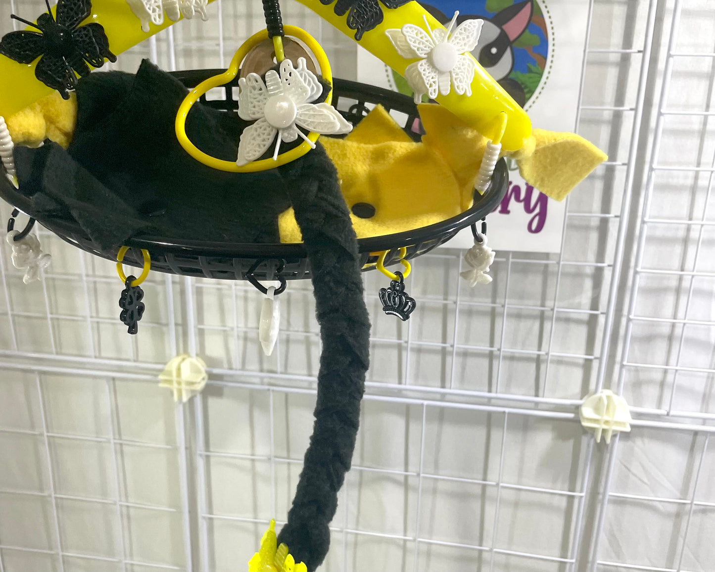 Butterfly Braid Basket - Black, Yellow, White