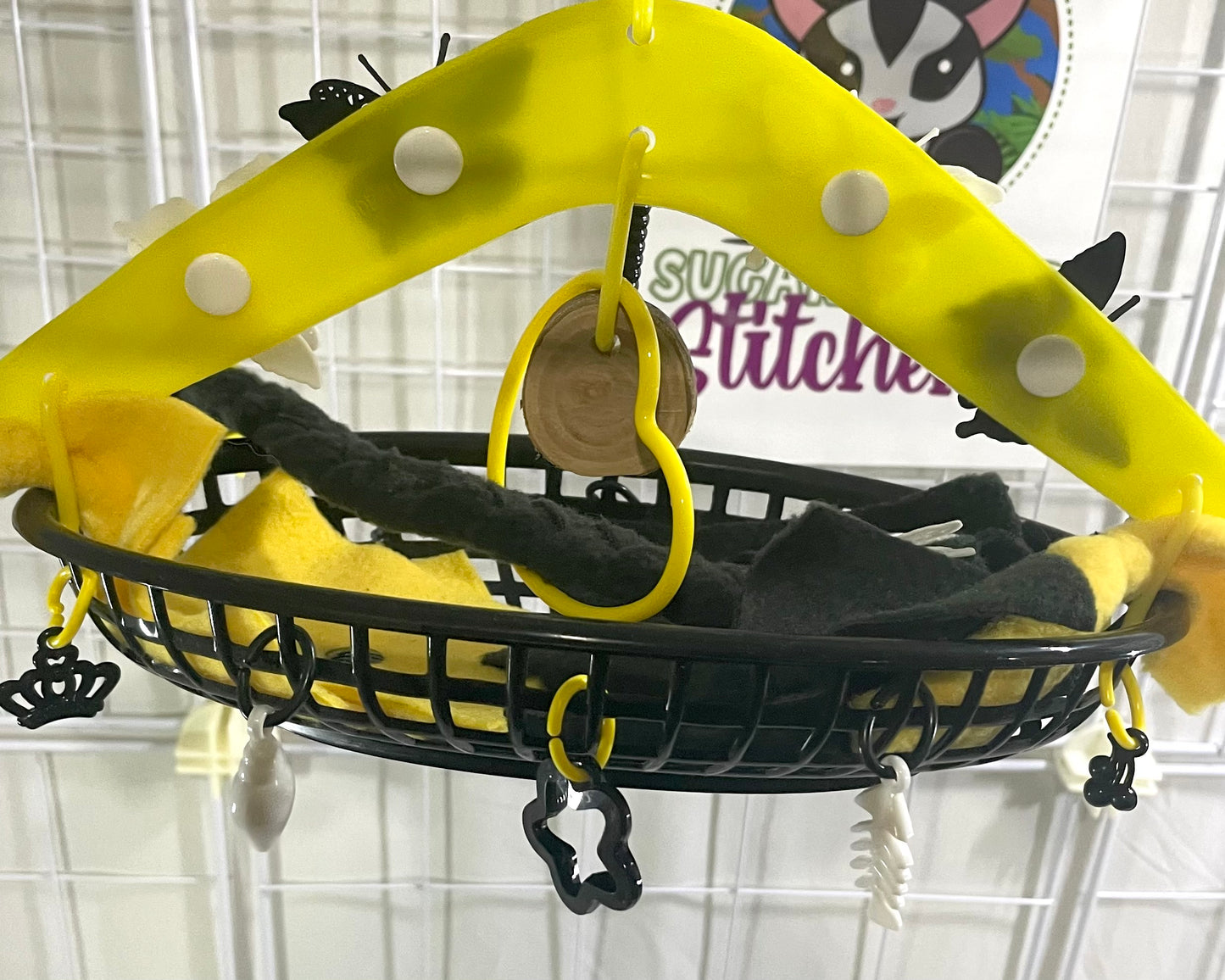 Butterfly Braid Basket - Black, Yellow, White