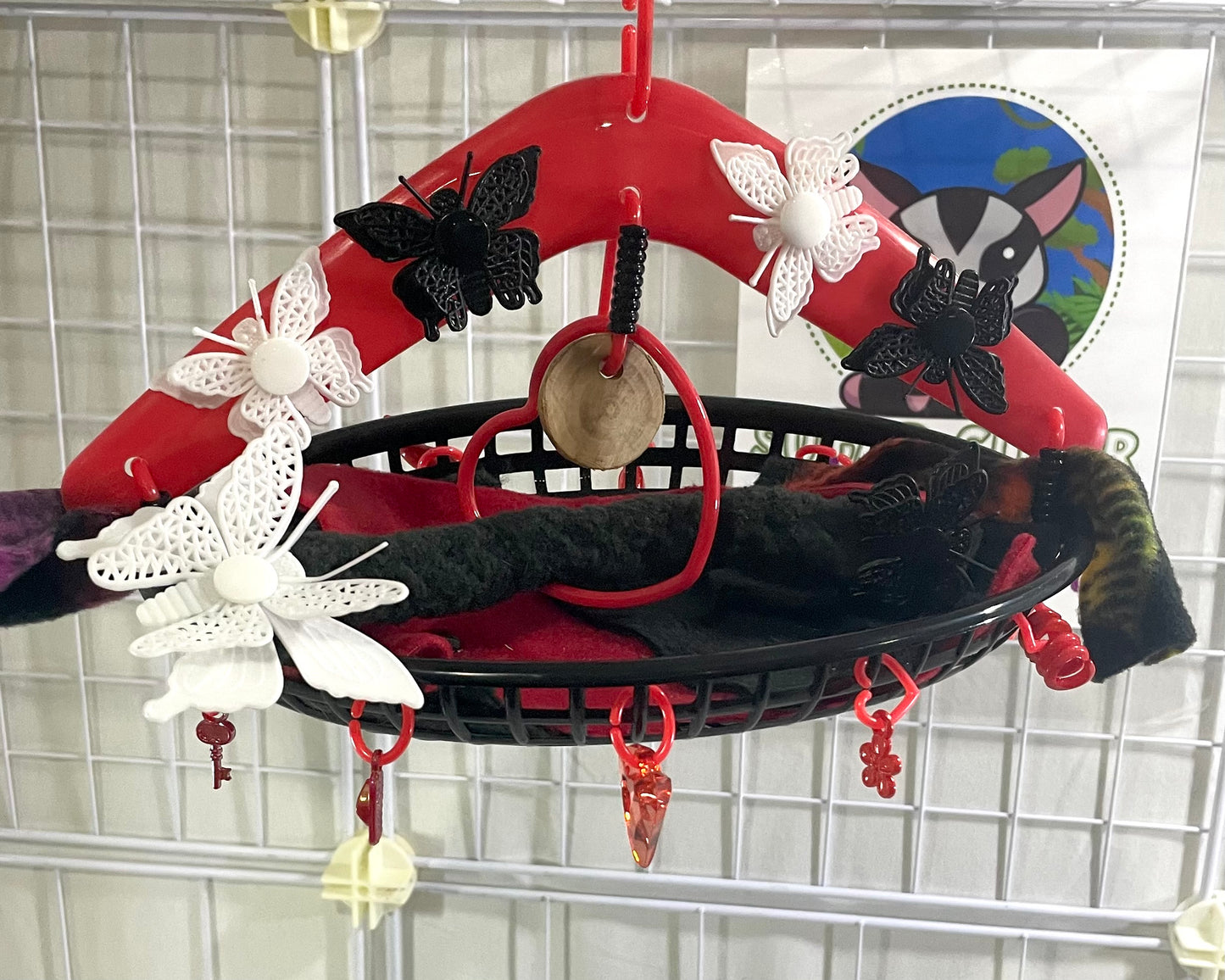 Butterfly Braid Basket - Black, Red, White