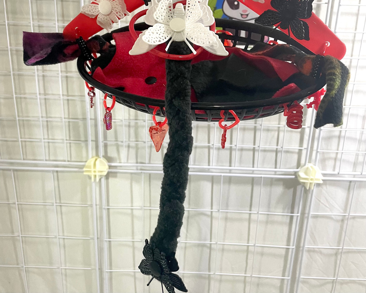 Butterfly Braid Basket - Black, Red, White