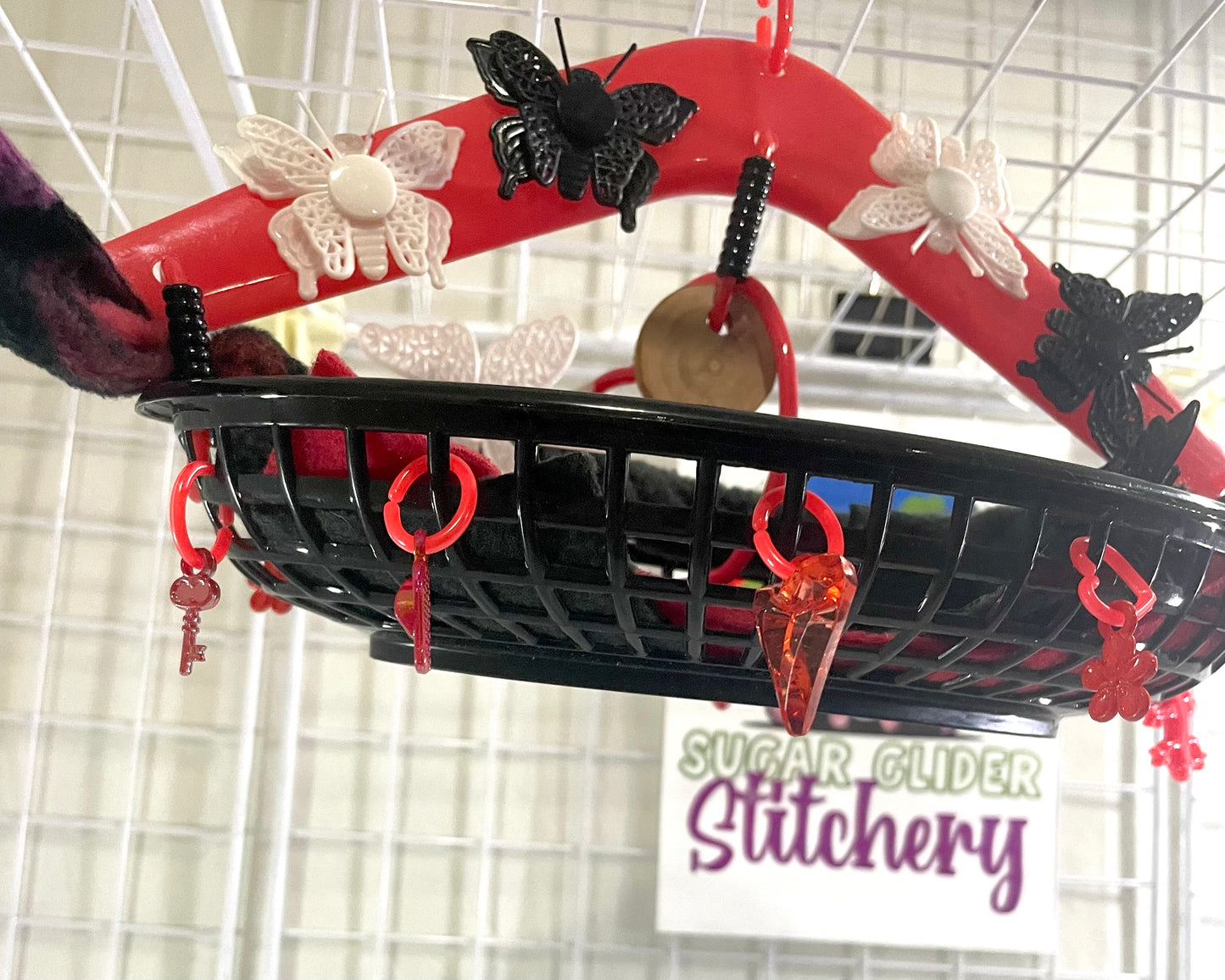 Butterfly Braid Basket - Black, Red, White