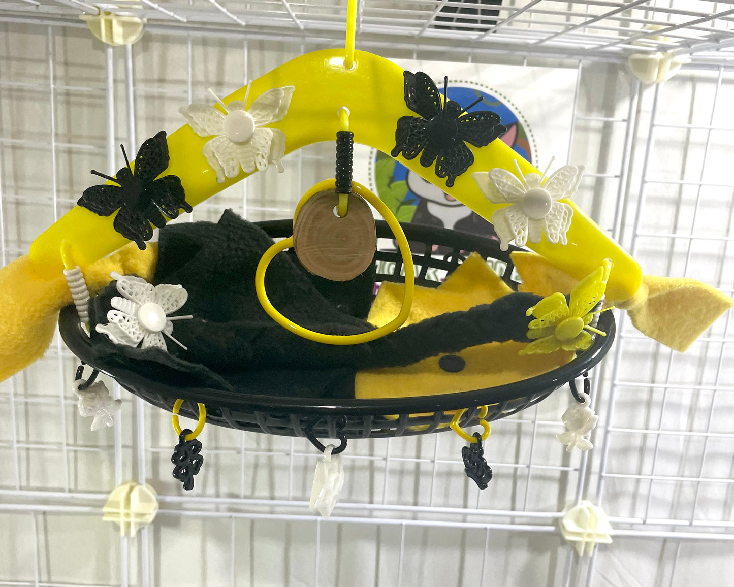 Butterfly Braid Basket - Black, Yellow, White