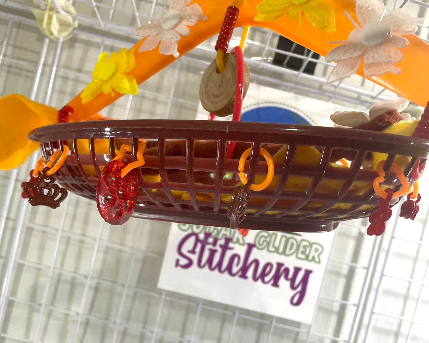 Butterfly Braid Basket - Orange, Fuchsia, Yellow