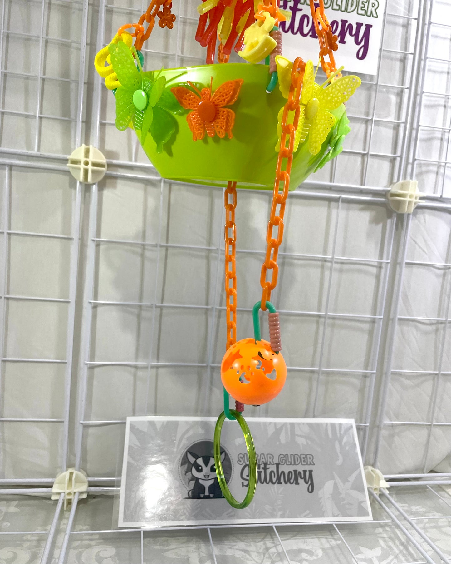 Butterfly Fun Bowls - Lime Green Bowl with Orange, Yellow and Green