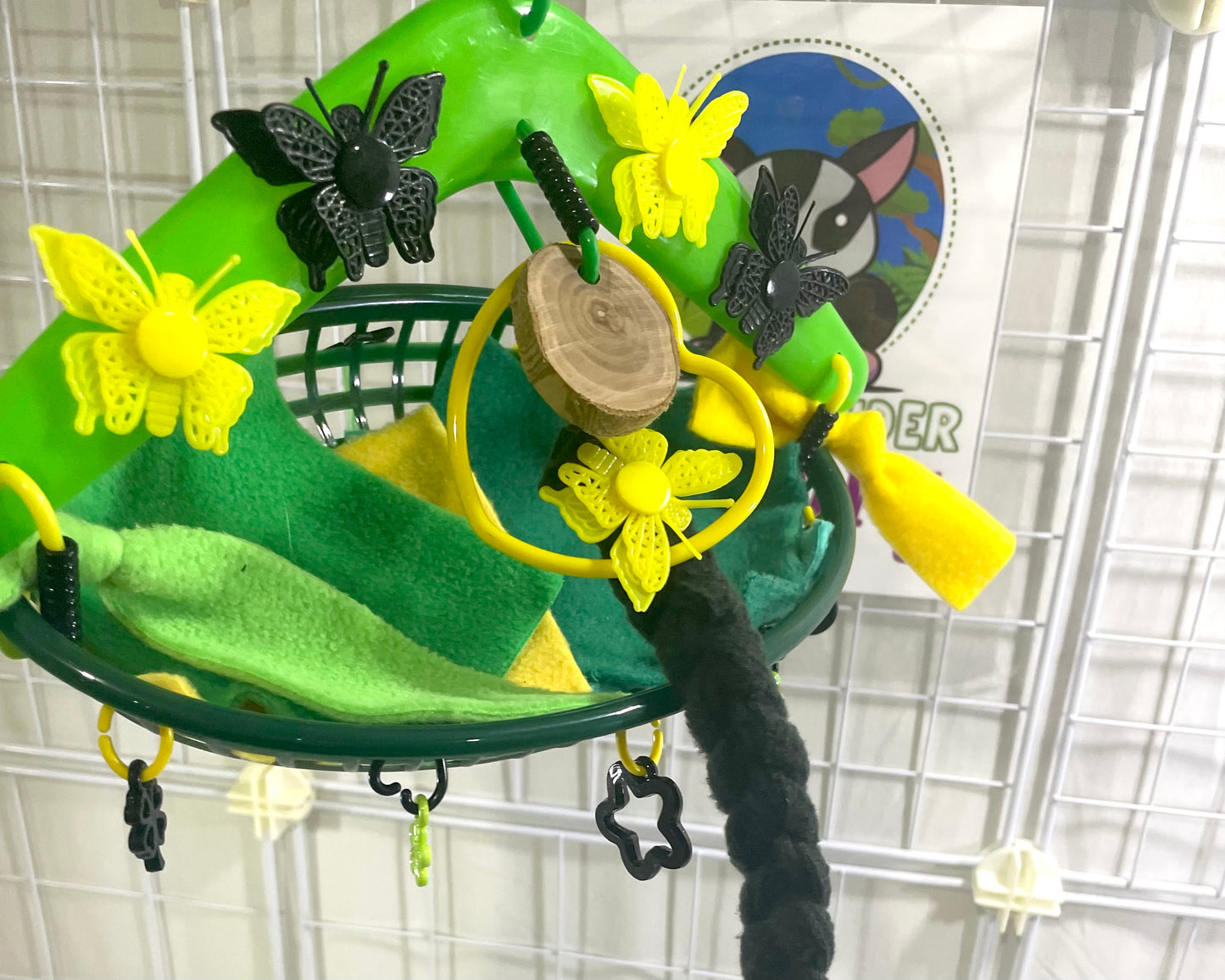 Butterfly Braid Basket - Green, Yellow, Black