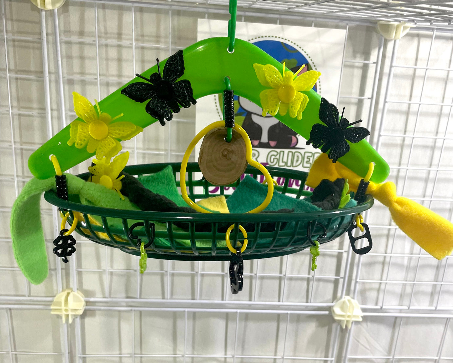 Butterfly Braid Basket - Green, Yellow, Black