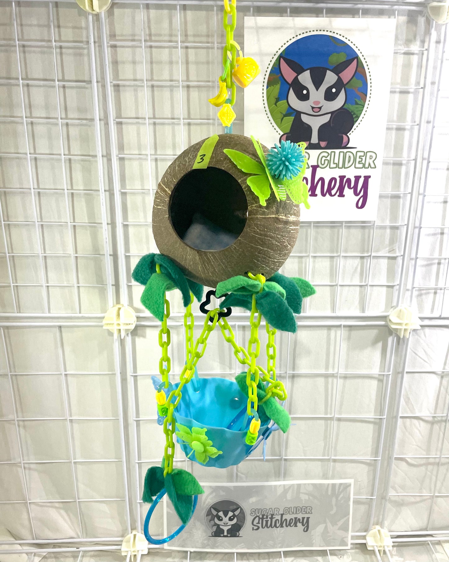 Coconut Hot Air Balloon - Blue Bowl (Number 3)