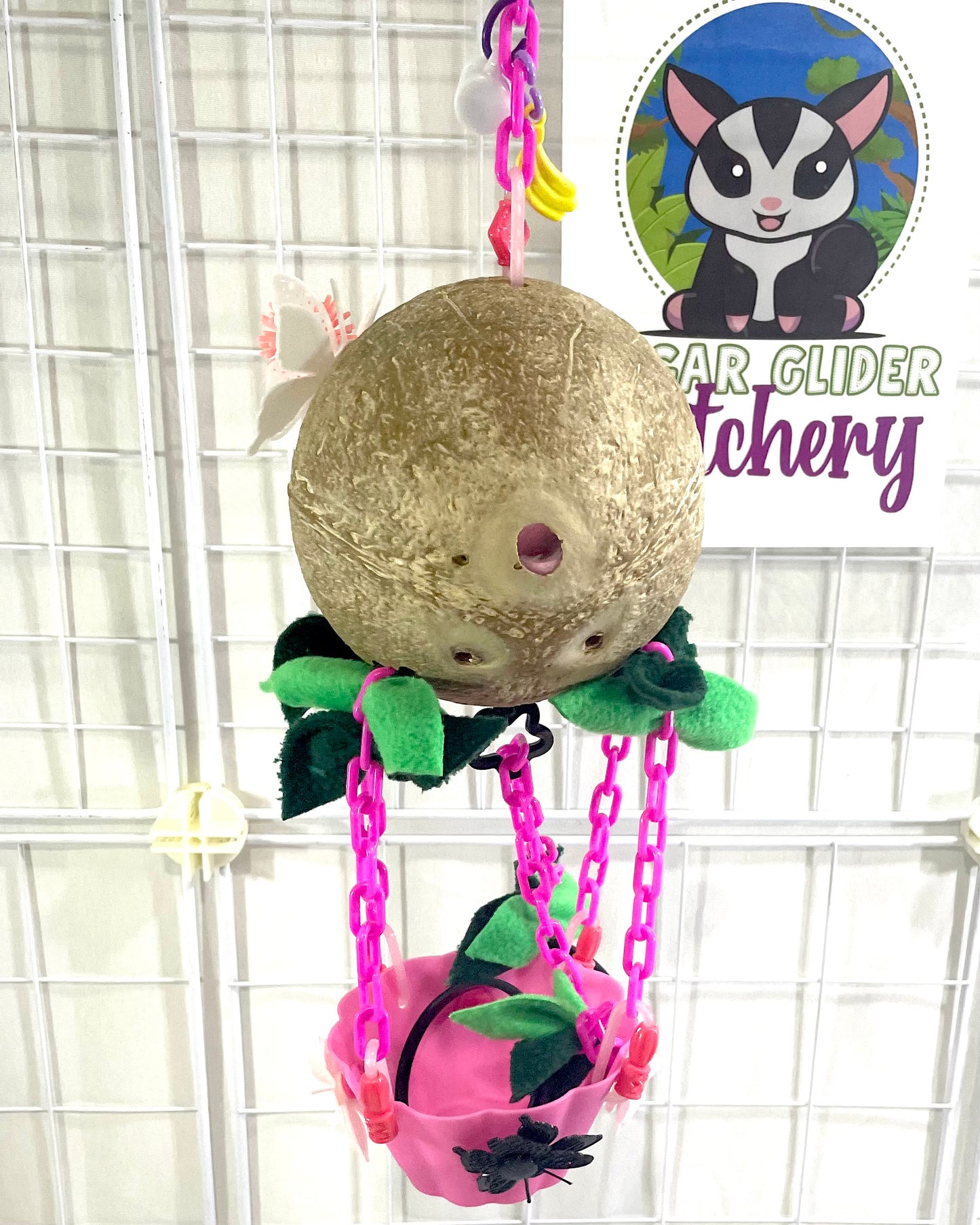 Coconut Hot Air Balloon - Pink Bowl (Number 6)