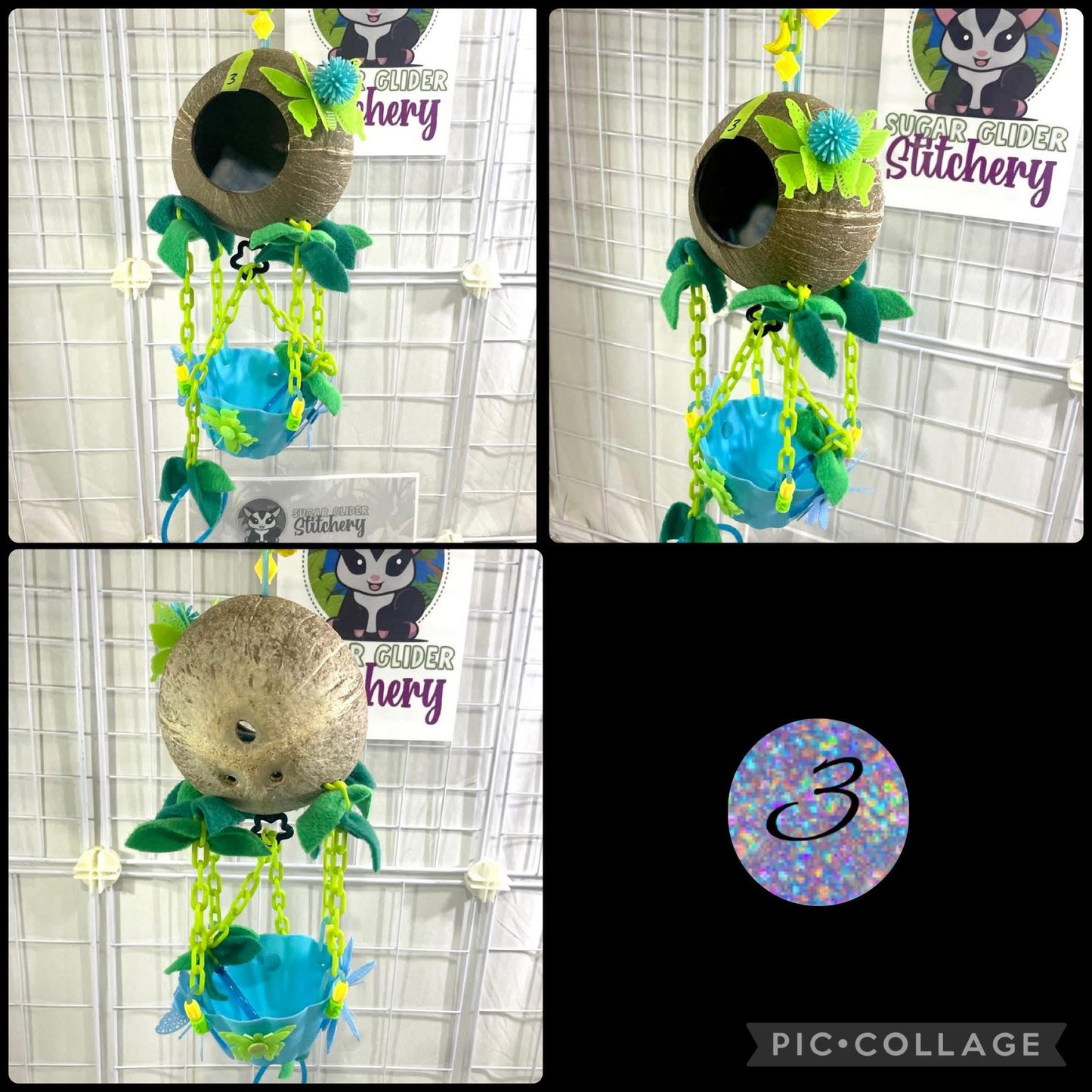Coconut Hot Air Balloon - Blue Bowl (Number 3)