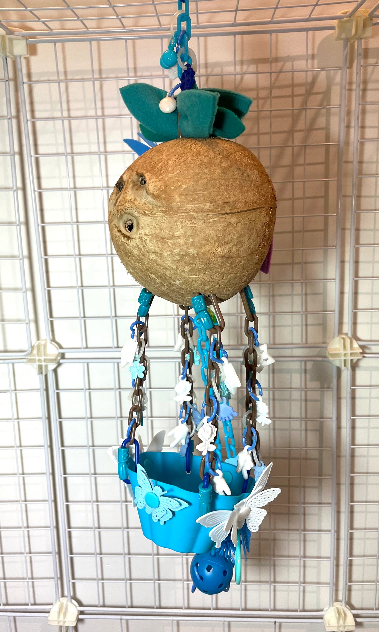 Coconut Hot Air Balloon - Blue with White