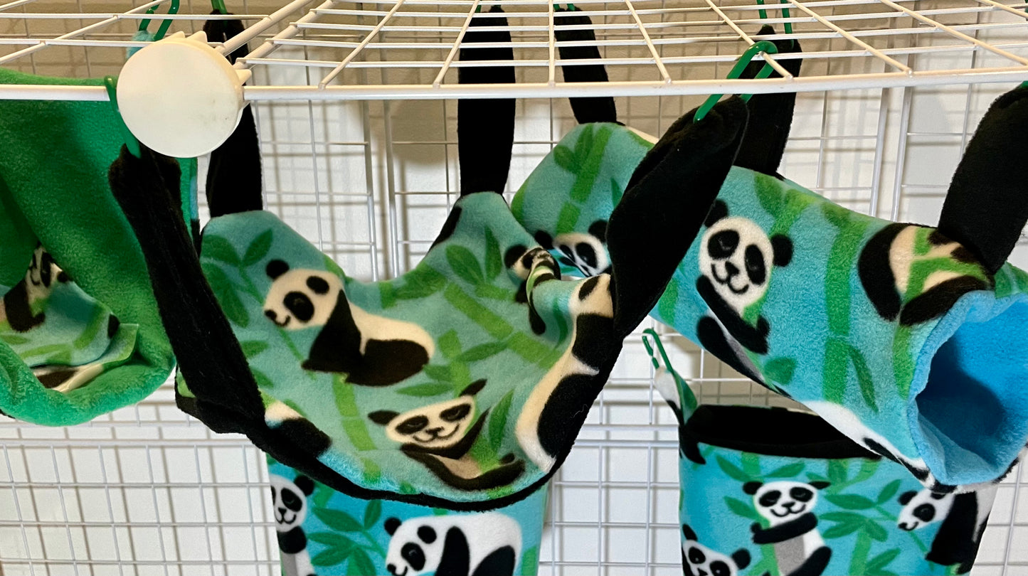 Fleece Cage Set 6 pc - Pandas