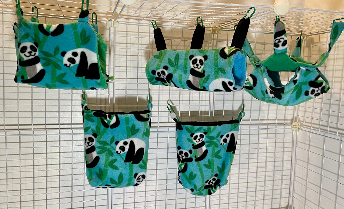 Fleece Cage Set 6 pc - Pandas