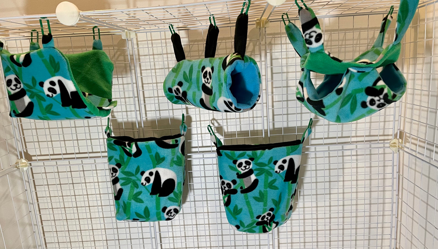 Fleece Cage Set 5 pc - Pandas