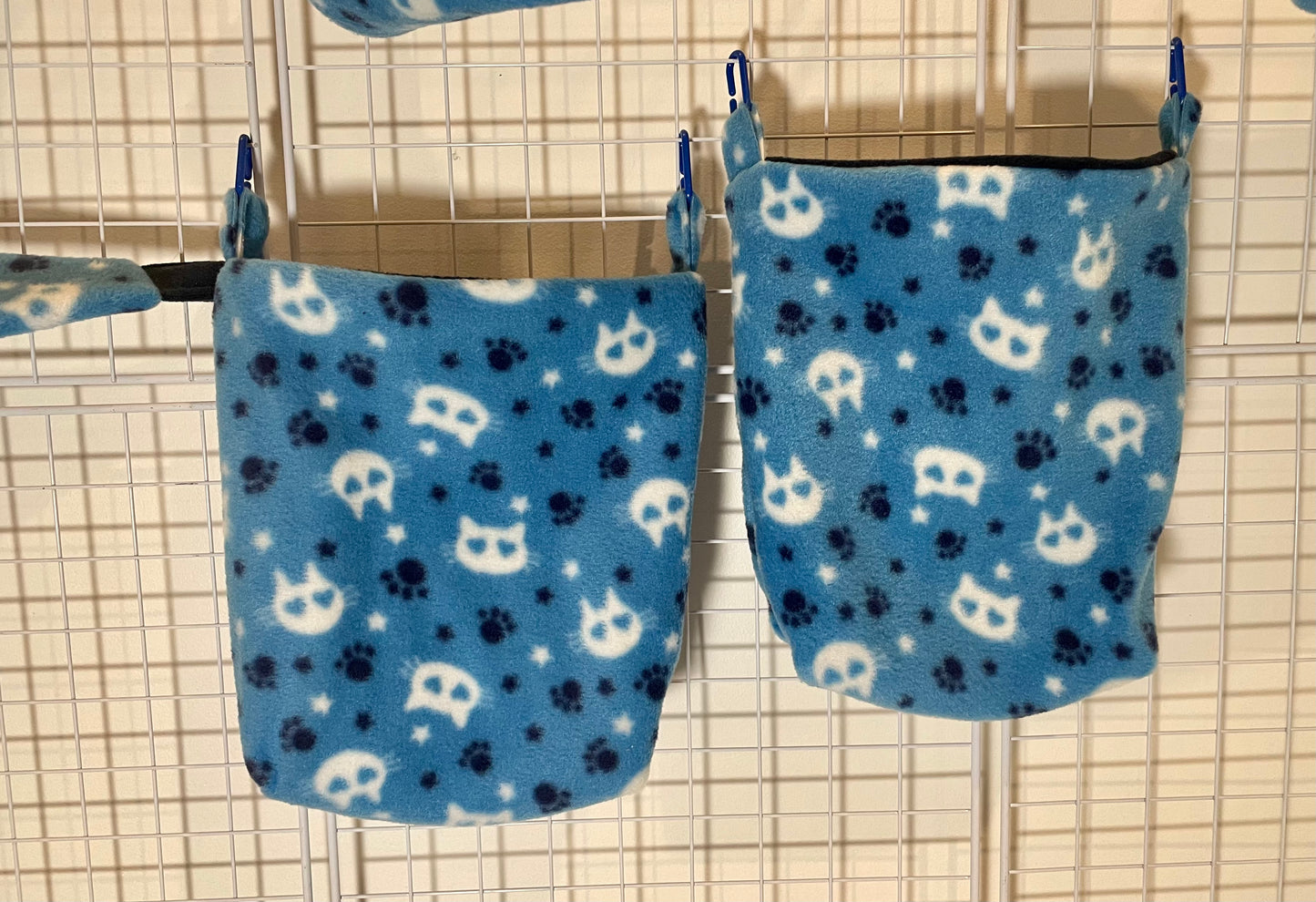 Fleece Cage Set 6 pc - Blue Kitty Paws