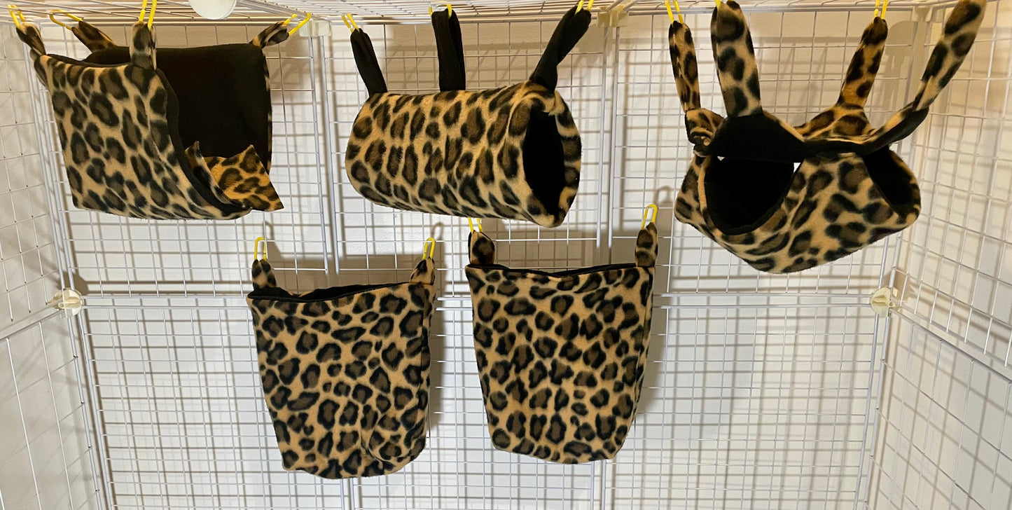 Fleece Cage Set 5 pc - Leopard