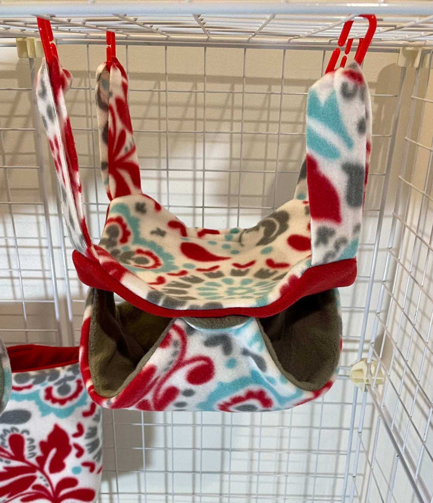 Fleece Cage Set 6 pc - Turquoise Red Mandela