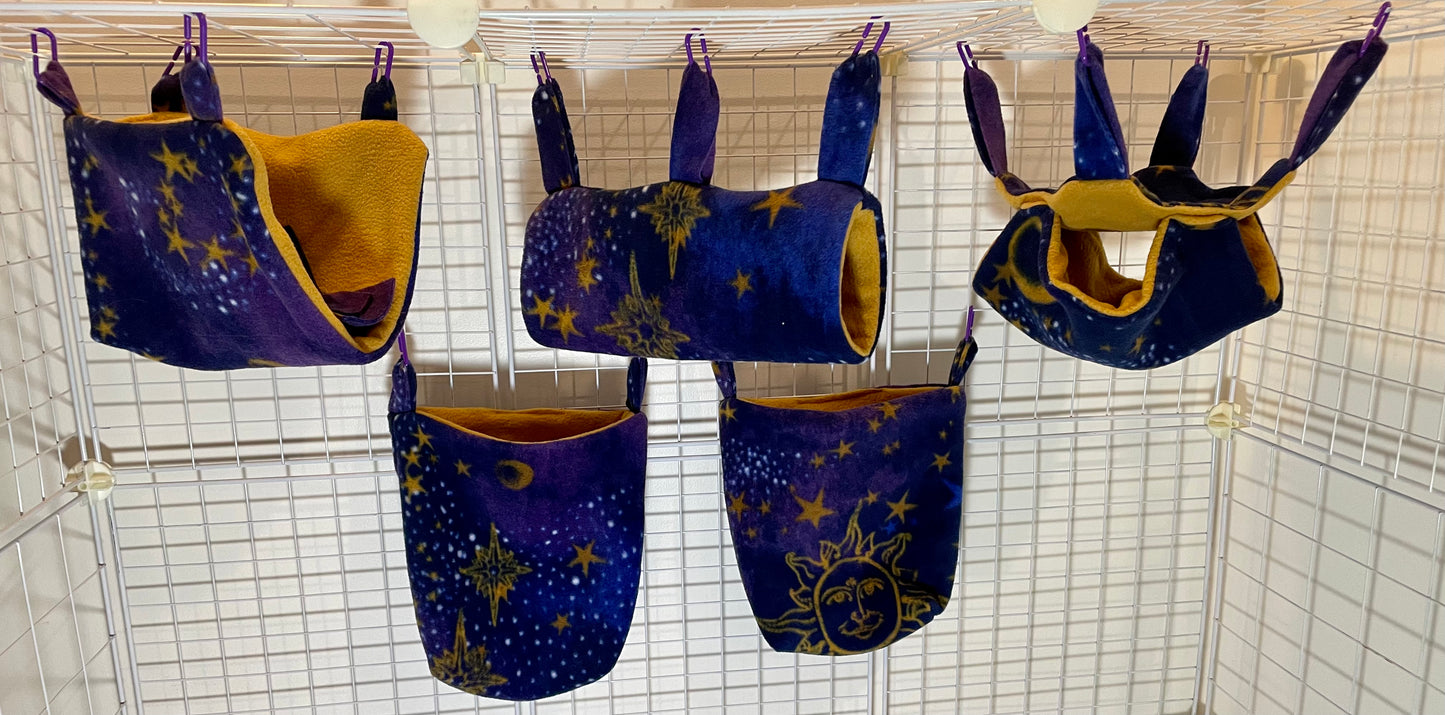 Fleece Cage Set 5 pc - Starry Night