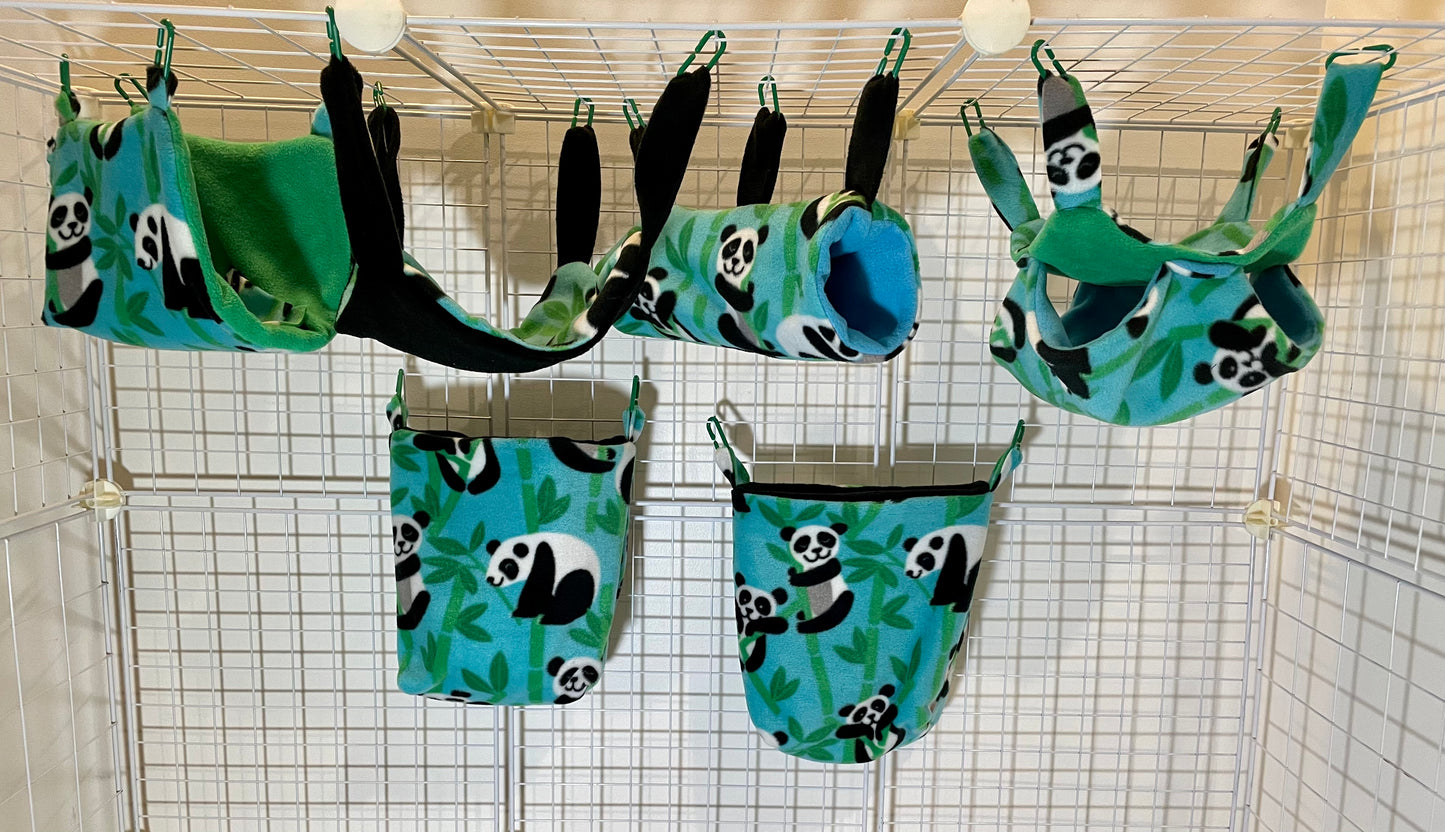 Fleece Cage Set 6 pc - Pandas