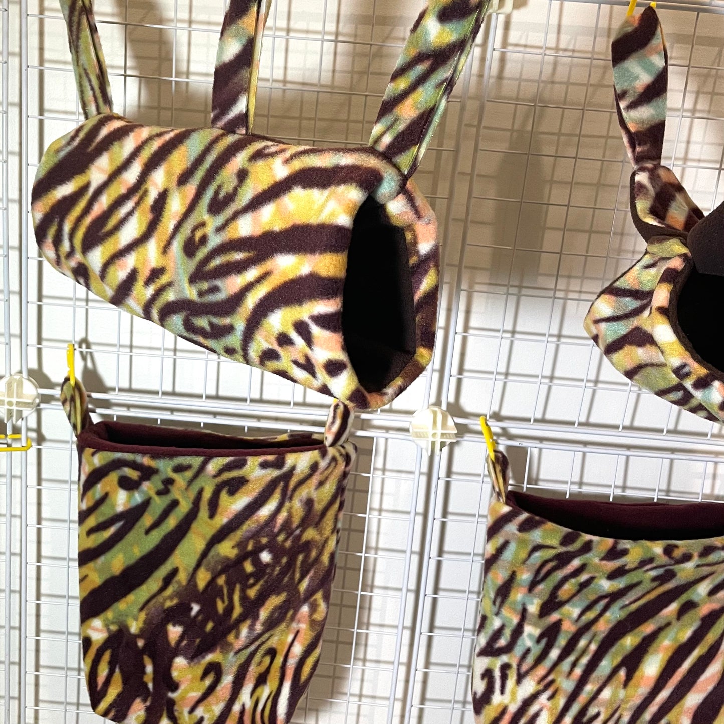 Fleece Cage Set 6 pc - Colourful Zebra