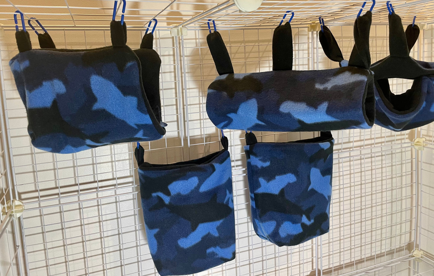 Fleece Cage Set 5 pc - Blue Shark