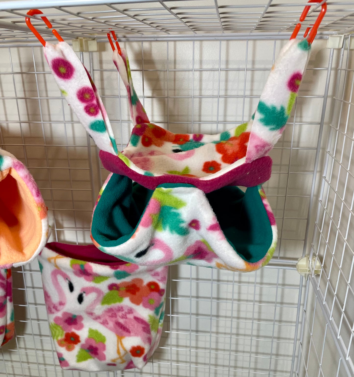 Fleece Cage Set 7 pc - Flamingo