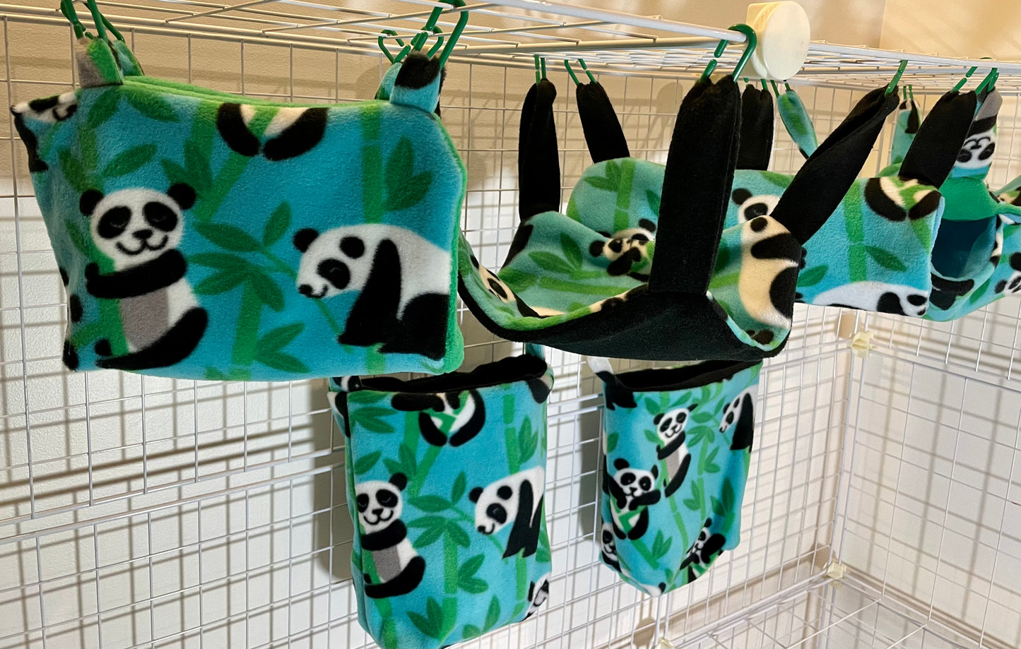 Fleece Cage Set 6 pc - Pandas