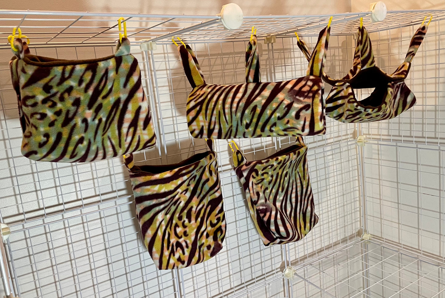 Fleece Cage Set 7 pc - Colourful Zebra