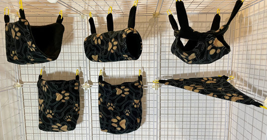 Fleece Cage Set 6 pc - Bones and Paws