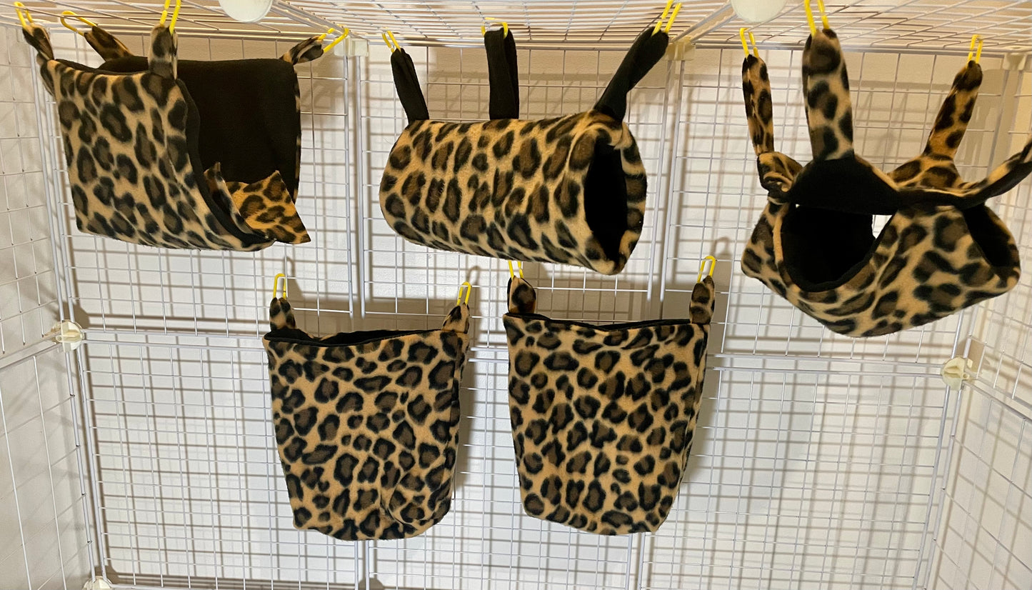 Fleece Cage Set 5 pc - Leopard