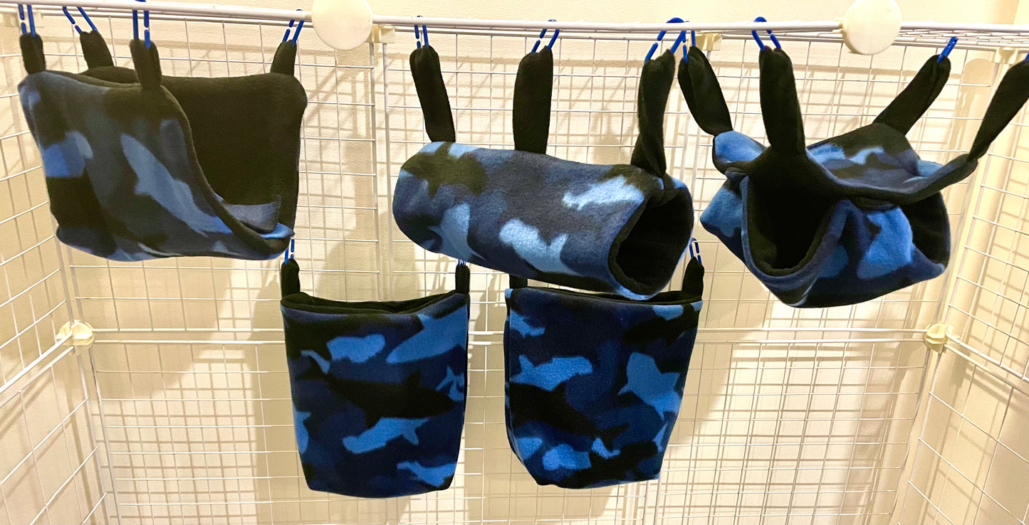 Fleece Cage Set 5 pc - Blue Shark