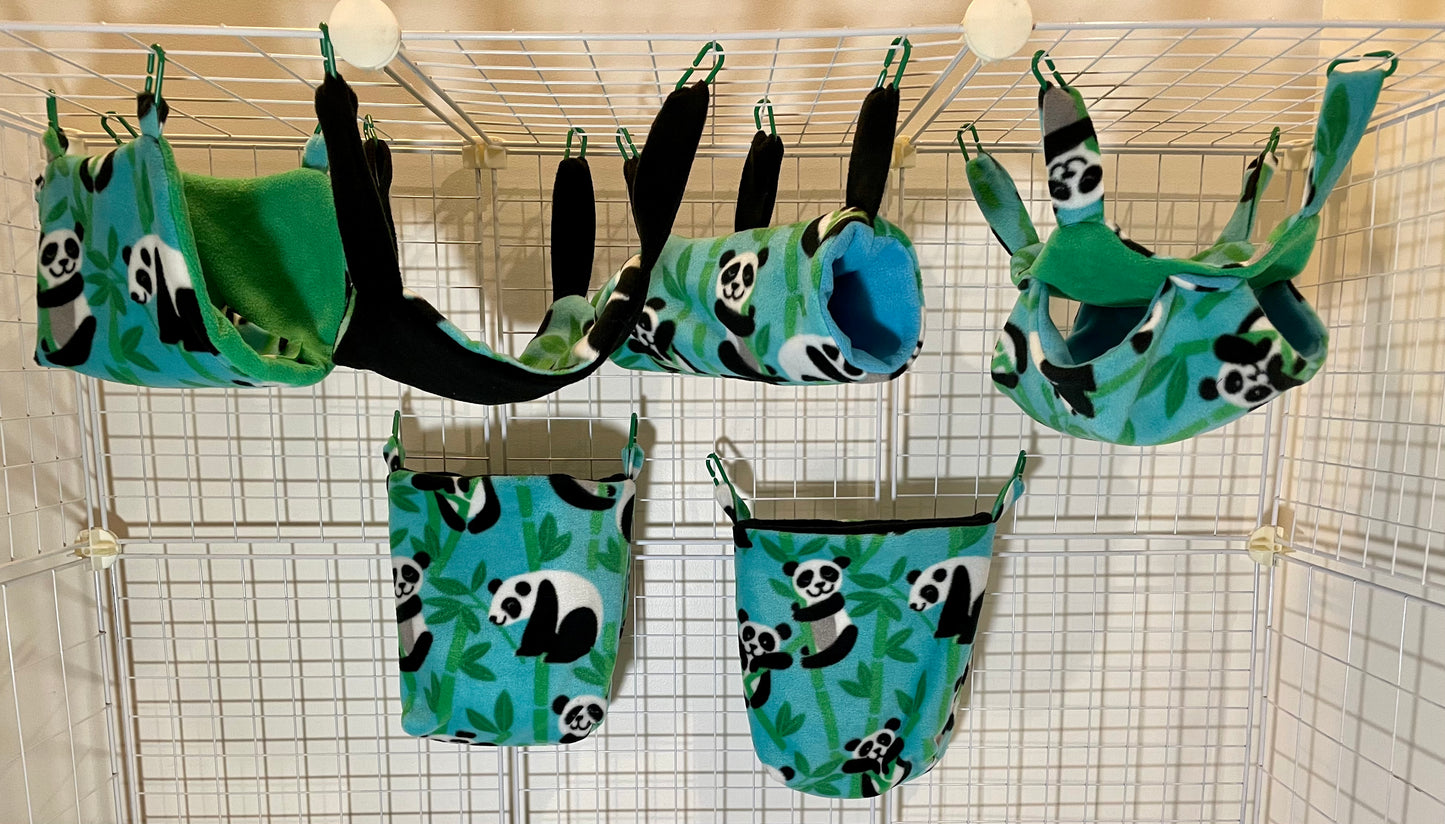 Fleece Cage Set 6 pc - Pandas