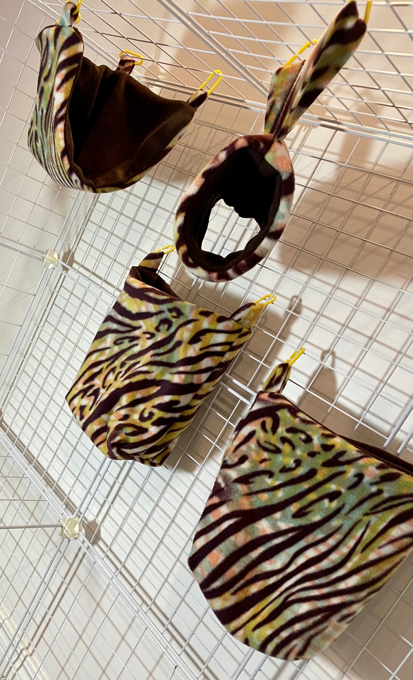 Fleece Cage Set 7 pc - Colourful Zebra