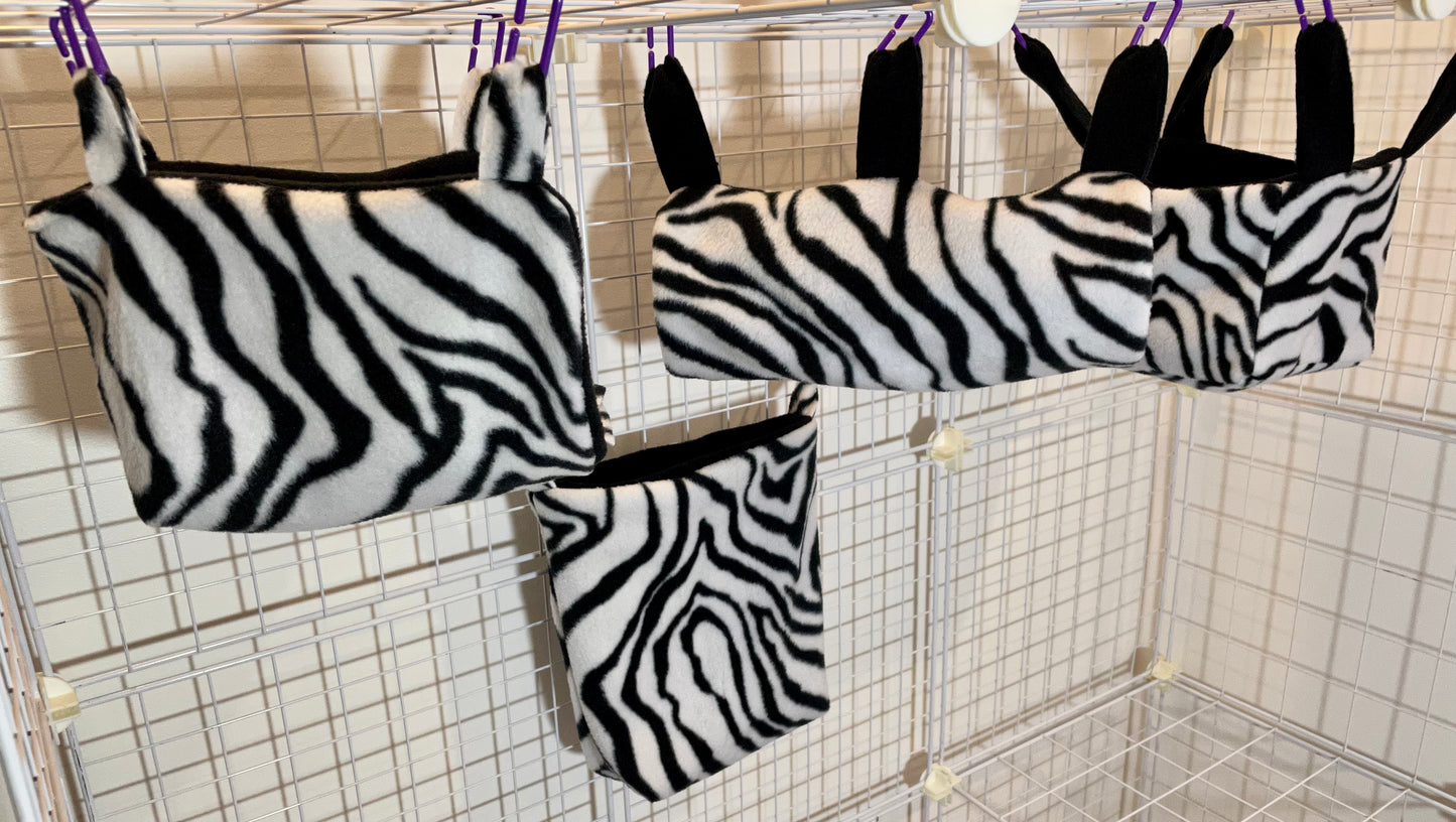 Fleece Cage Set with Cube 4pc - Zebra