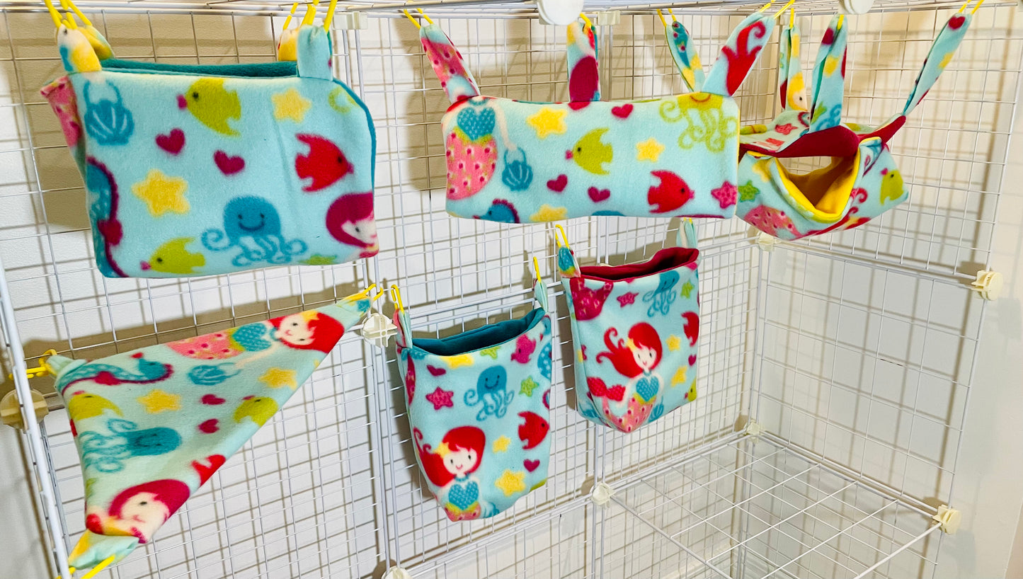 Fleece Cage Set 6 pc - Mermaid