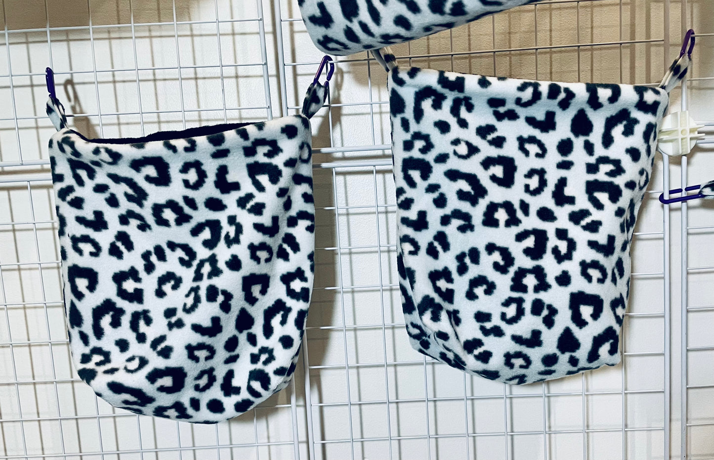 Fleece Cage Set 6 pc - Light Blue Leopard